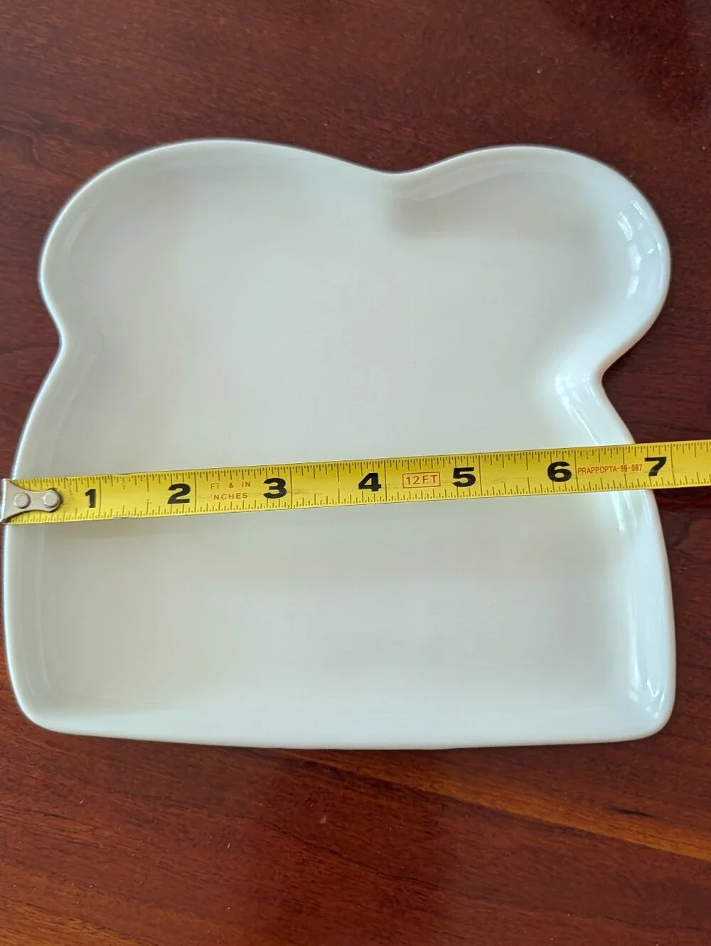 Crate&Barrel Set Of 2 White Ceramic Bread Shaped Plates